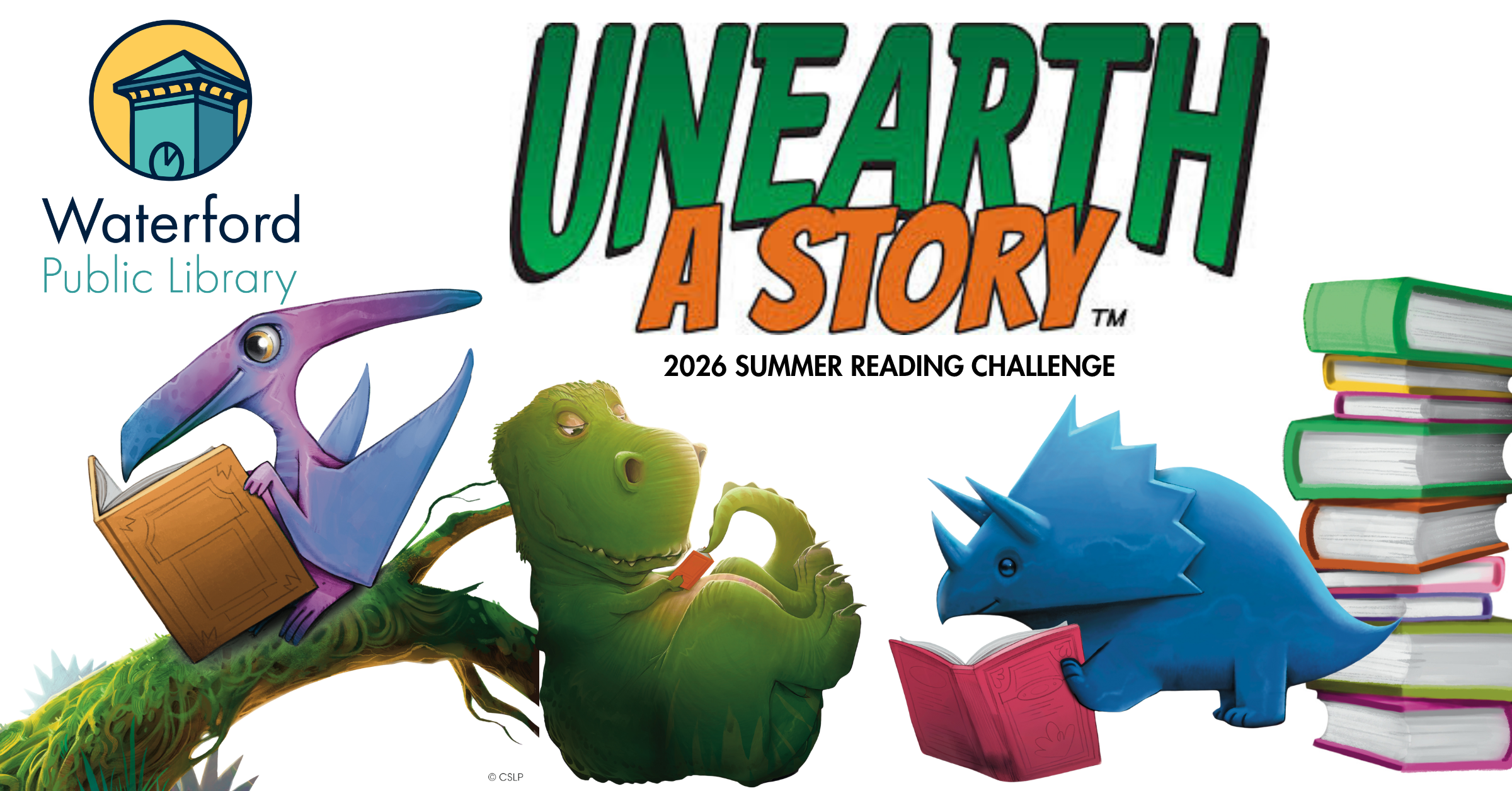 srp for web unearth a story logo with dinos reading